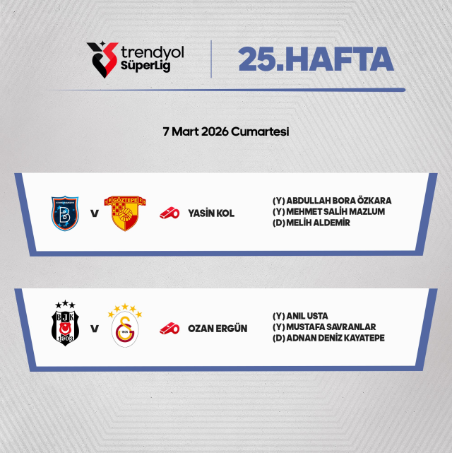 Beşiktaş-Galatasaray derbisinin hakemi belli oldu