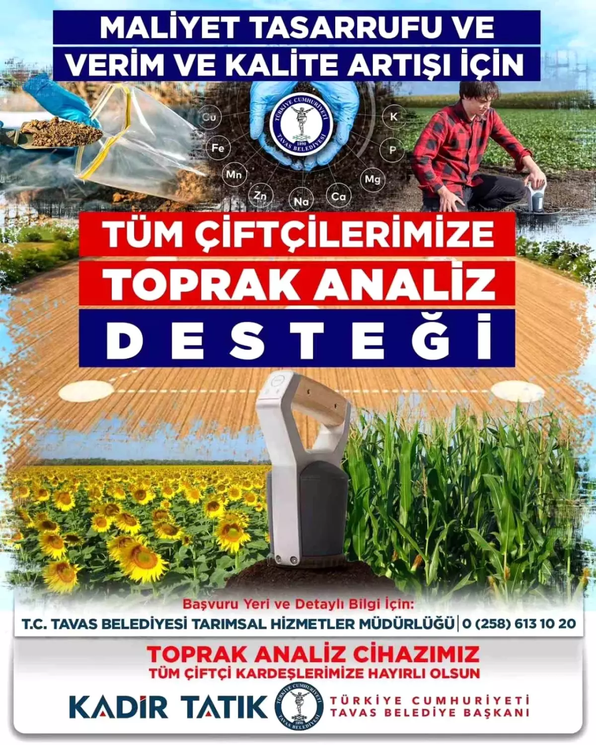 Tavas Belediyesinden çiftçilere toprak analizi desteği