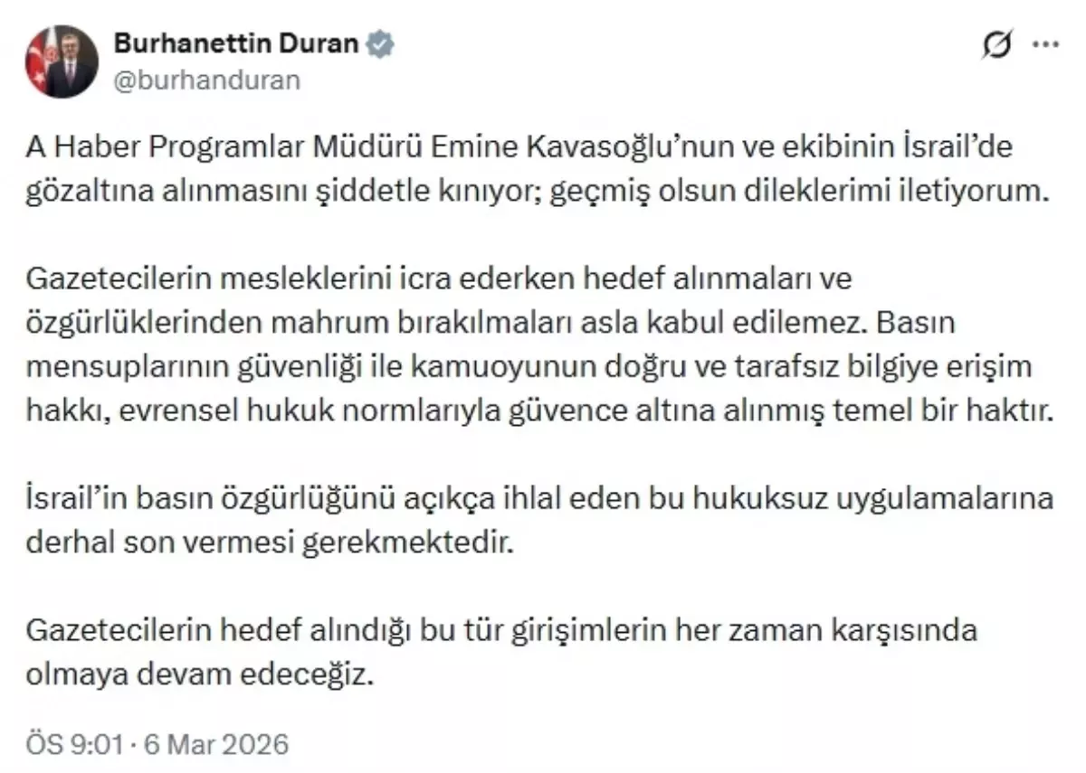 İletişim Başkanından Gazeteciye Destek