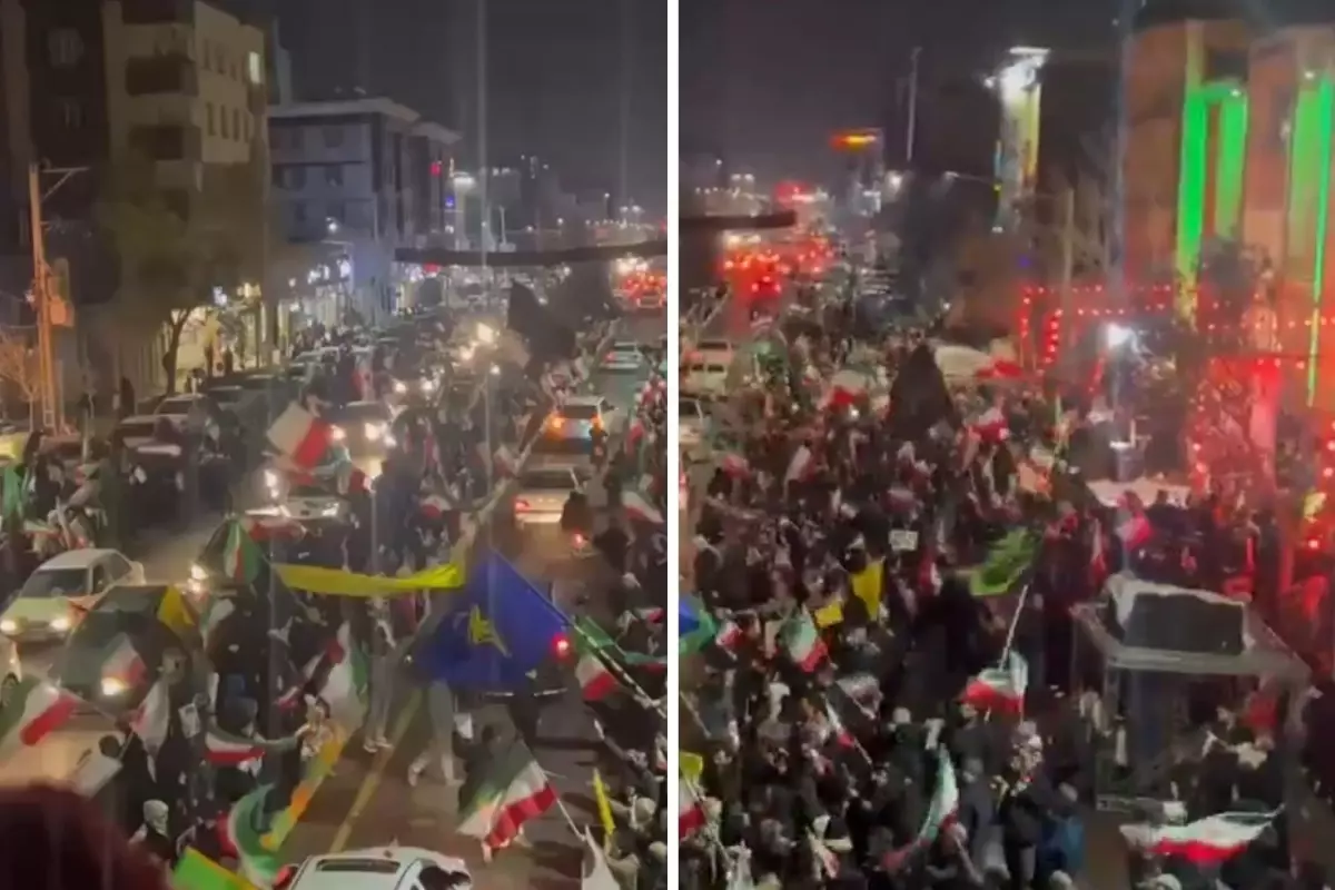 On binlerce kişi Tahran\'da sokağa çıktı: ABD ile ateşkese hayır