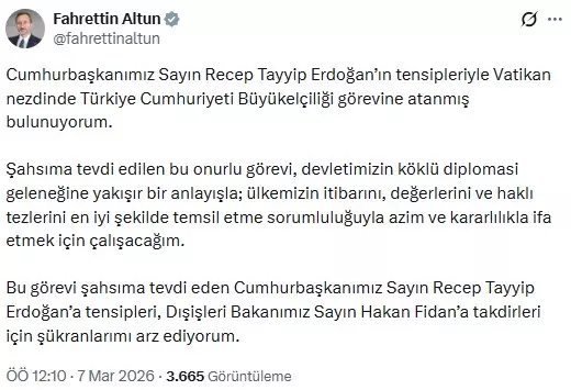Fahrettin Altun, Vatikan Büyükelçisi olarak atandı