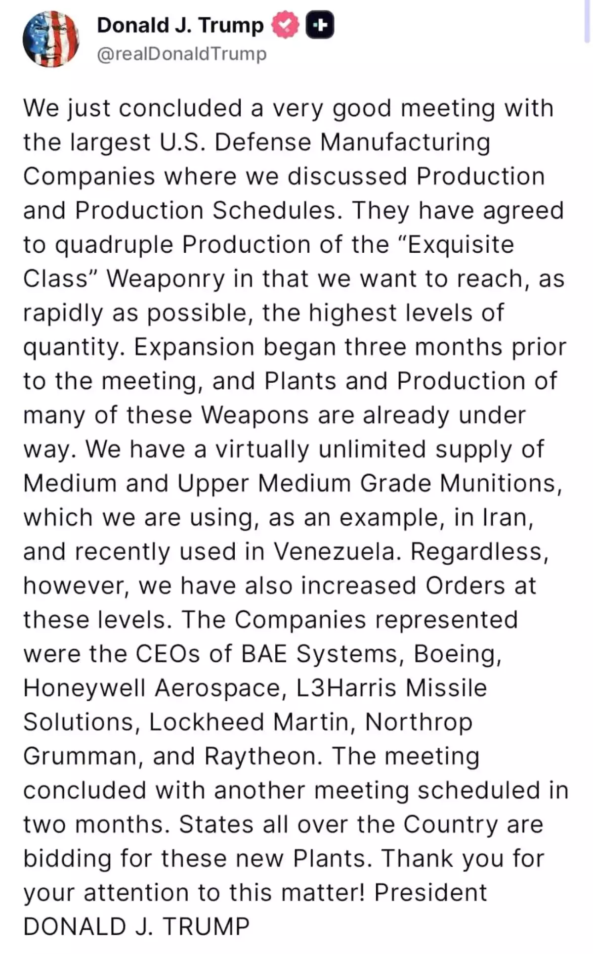 Trump, Silah Üretimini Dört Kat Artıracak