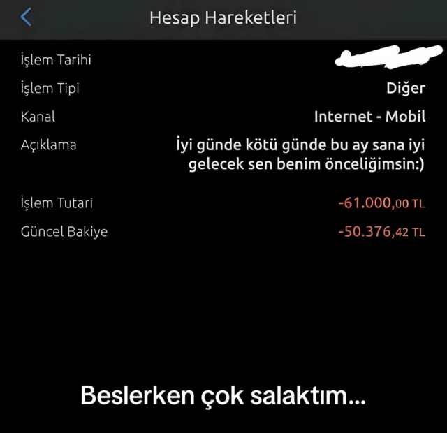 Eski sevgilisine gönderdiği paranın dekontunu paylaşıp isyan etti