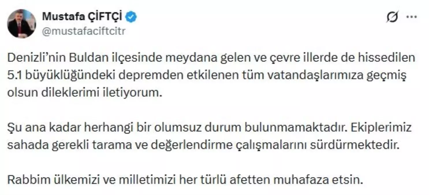 Denizli\'de Deprem Sonrası Hasar Tespiti