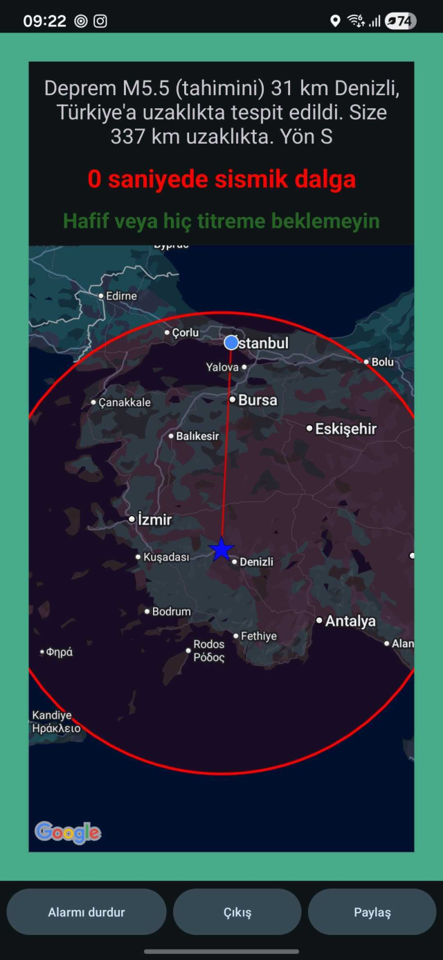 Denizli'de 5.1 büyüklüğünde deprem! Çevre illerde de hissedildi