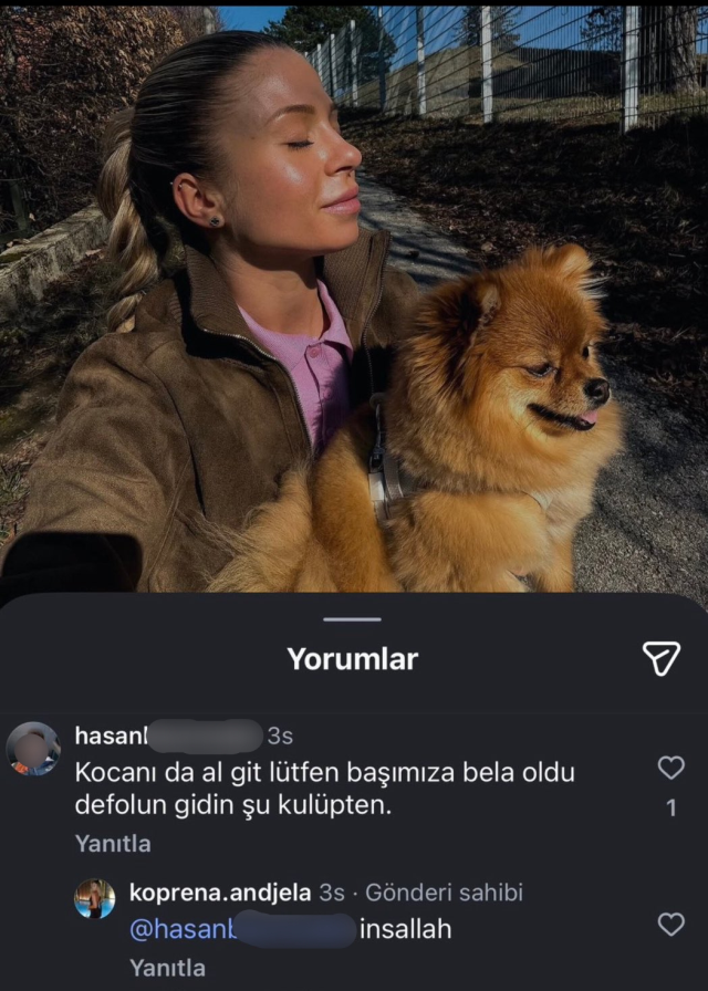 Fenerbahçe'nin yıldızının nişanlısından taraftara olay cevap