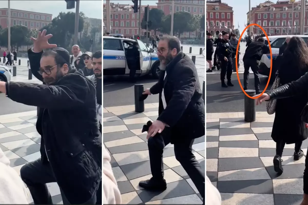 Nice\'te Filistin standında provokasyon girişimi: Hem saldırdı hem \'\'Mağdurum\'\' dedi