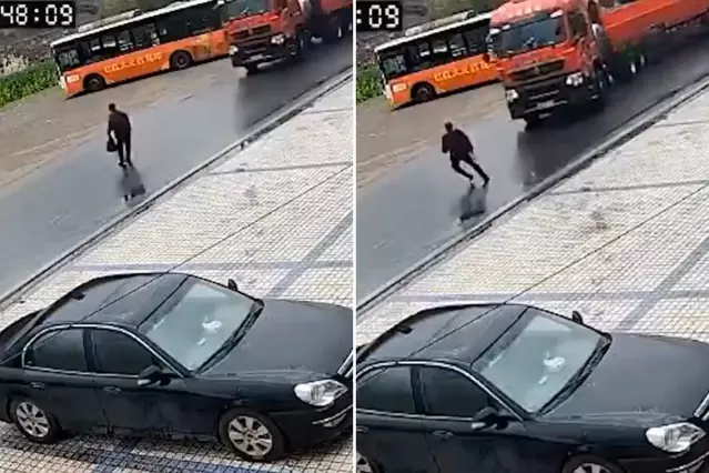 Dikkatsizliği canına mal oluyordu! Mucize kaza kamerada