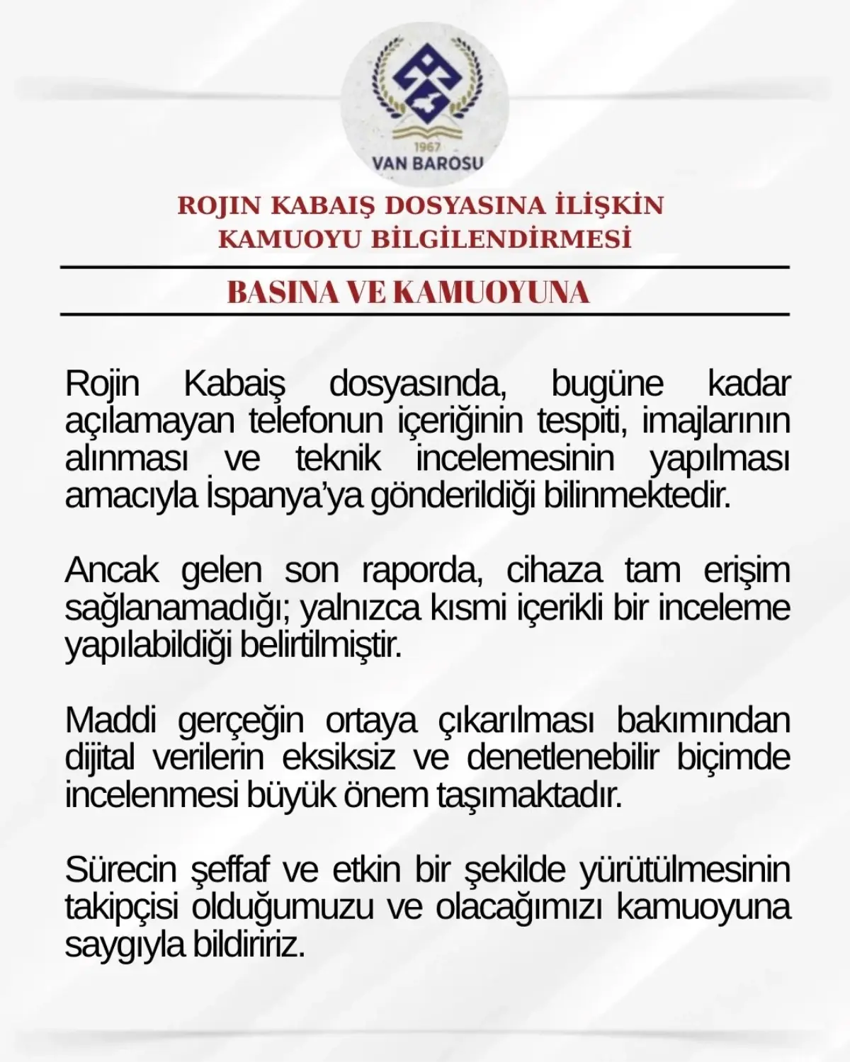Rojin Kabaiş\'in Telefonunda Erişim Sorunu