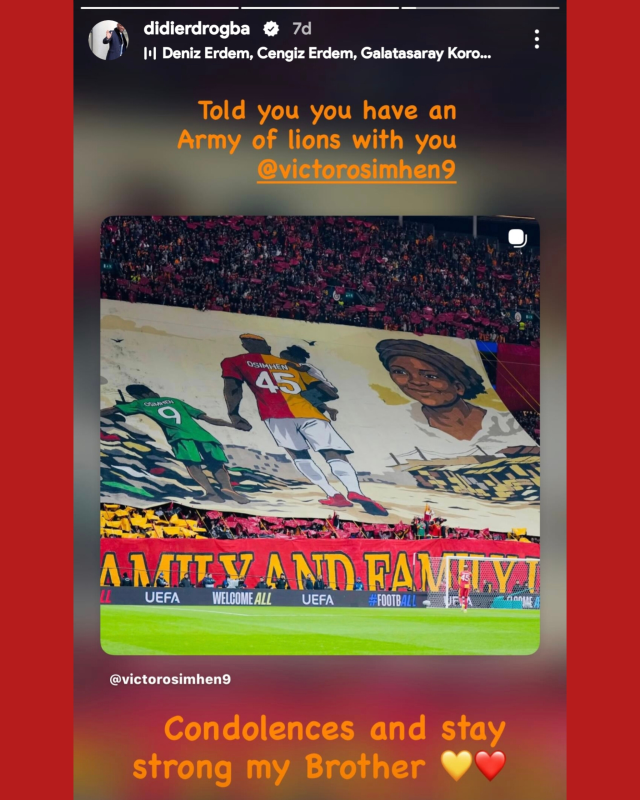 Drogba'dan Osimhen'i duygulandıran mesaj