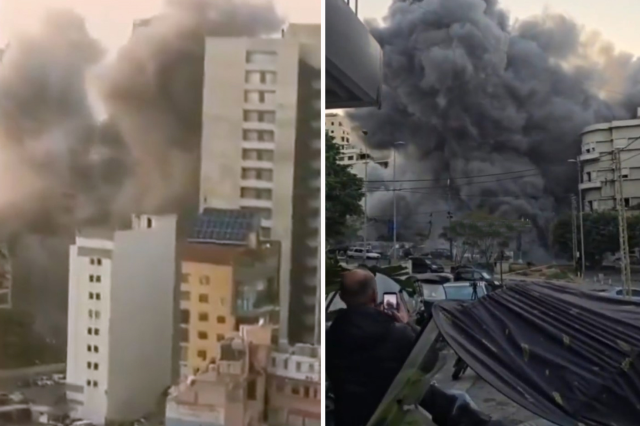 İsrail, her akşam Beyrut'u vuruyor! Canlı yayında şiddetli patlamalar