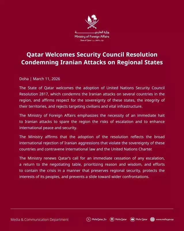 Katar’dan İran’a Karşı BM Kararına Destek