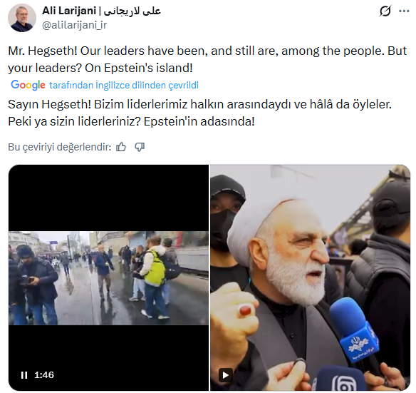 İran'dan Trump'a 'Epstein' göndermesi