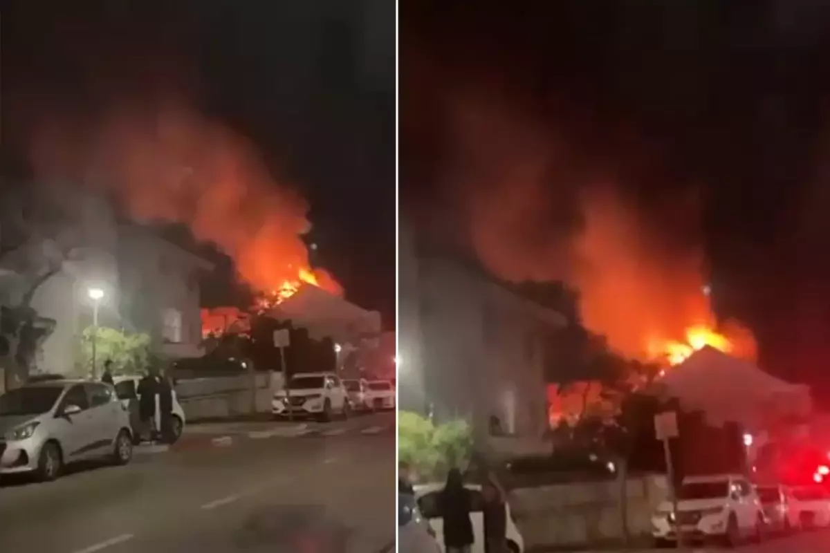 İsrailli yetkililerin evleri vuruldu, alevler geceyi aydınlattı