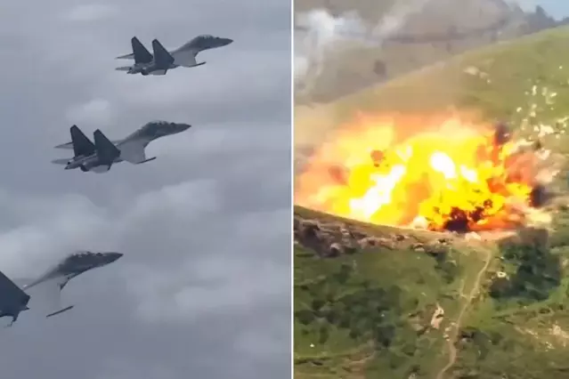 Çin’den gövde gösterisi! J-16 savaş uçakları hedefleri yerle bir etti