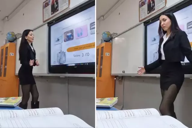 Kıyafetiyle gündem olan bir öğretmen daha