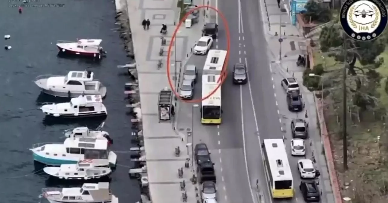 Beykoz\'da Dronlu Trafik Denetimi: 58 Araca 190 Bin Ceza