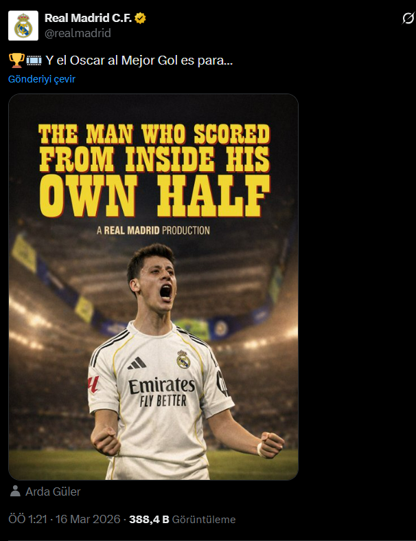 Bombayı gece yarısı patlattılar! Oscar Ödülleri'ne Arda Güler damgası