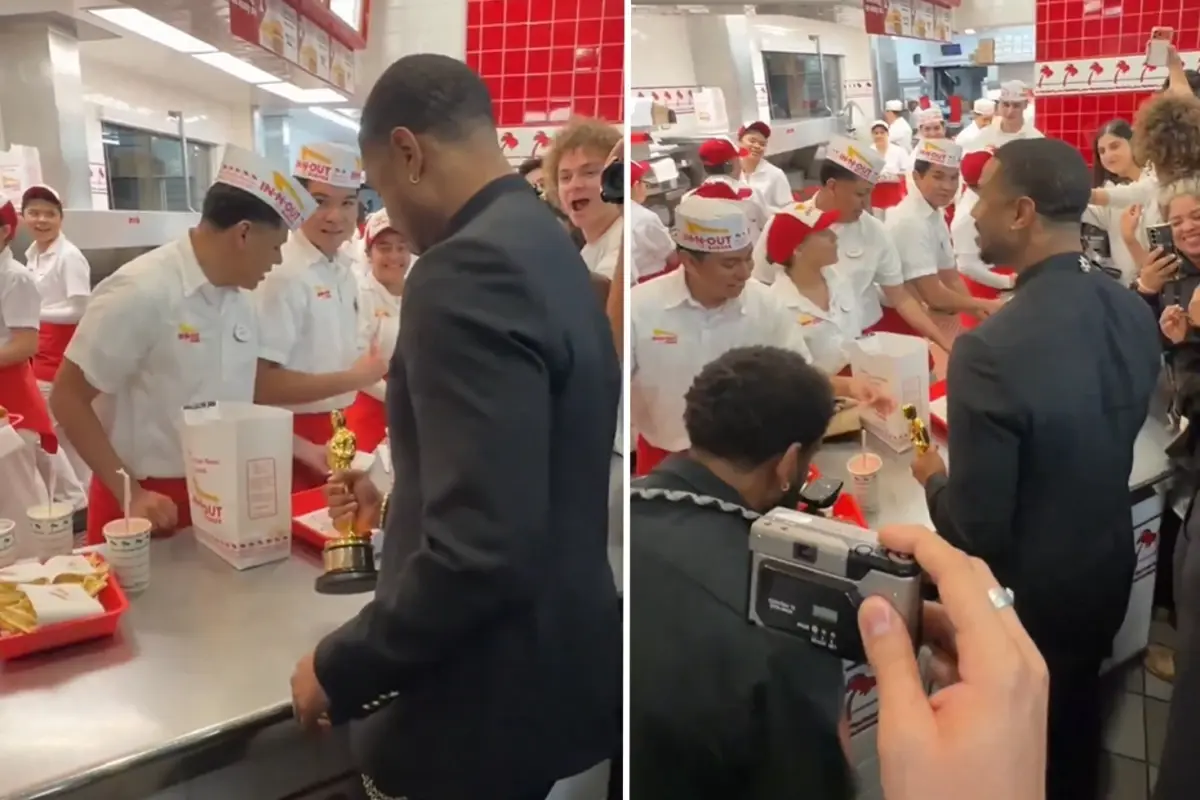 Oscar\'ı kazandı, kutlamayı burgercide yaptı