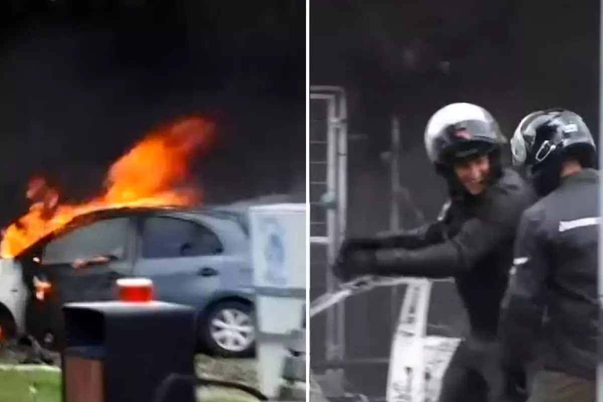 Tel Aviv yanarken polislerin şakalaştıkları görüntü olay oldu