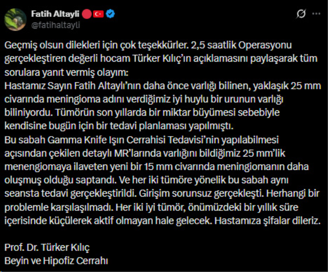 Beyin ameliyatına alınan Fatih Altaylı'nın son sağlık durumu