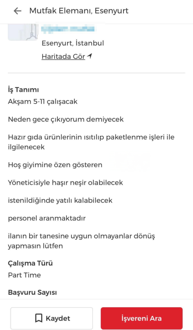 Tartışma yaratan iş ilanı: Yöneticisiyle haşır neşir olabilecek