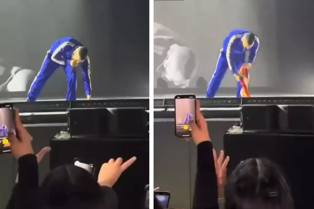 Dünyaca ünlü rapçinin konserinde açtığı bayrak olay oldu 