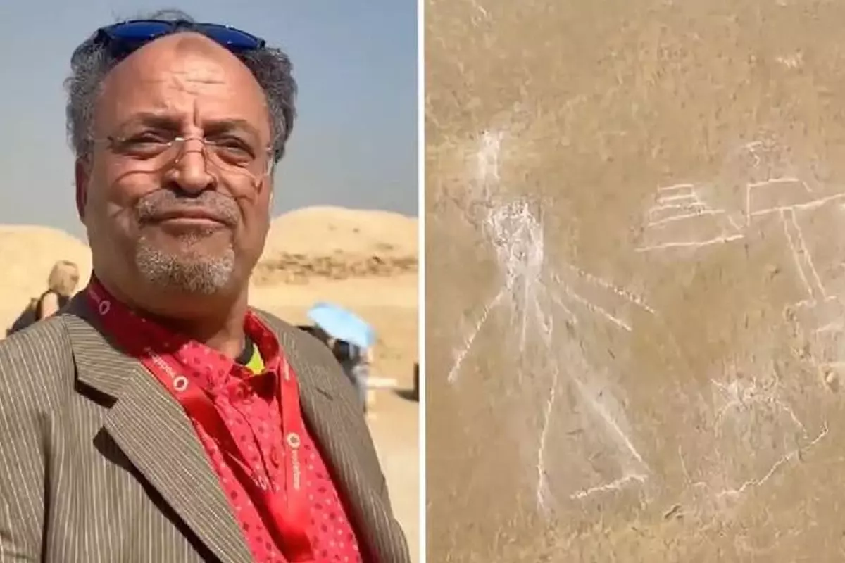 Tur rehberi Mısır\'da 4 bin yıllık piramite çöp adam ve kadın çizdi, hapis cezası alabilir