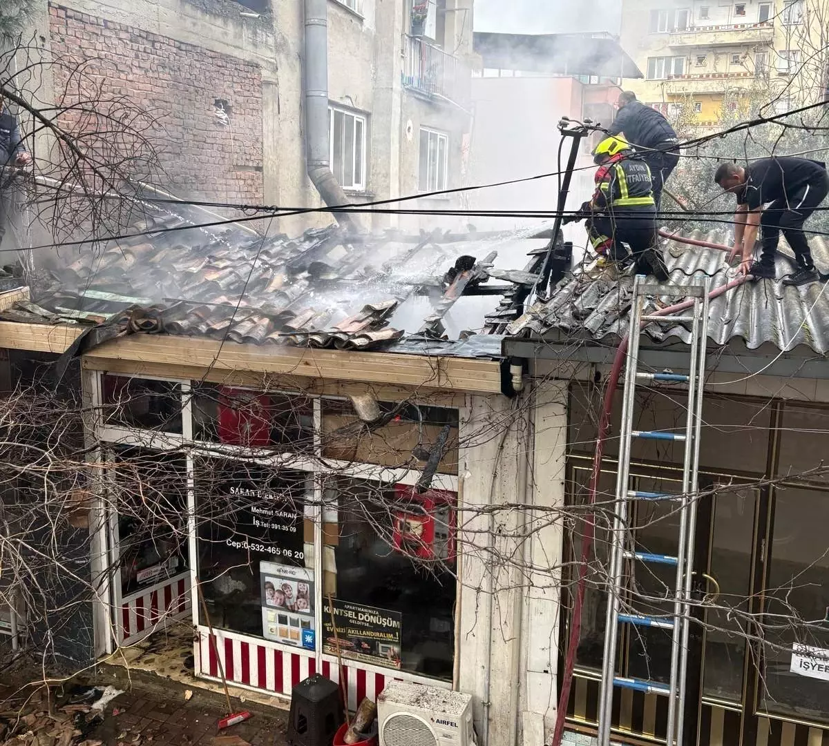 Buharkent\'te iş yeri yangını