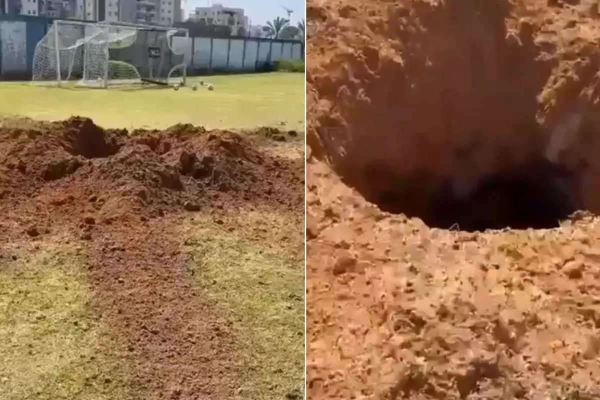 İran\'ın füzesinin gücüne bakın! İsrail\'de krater gibi delik açıldı