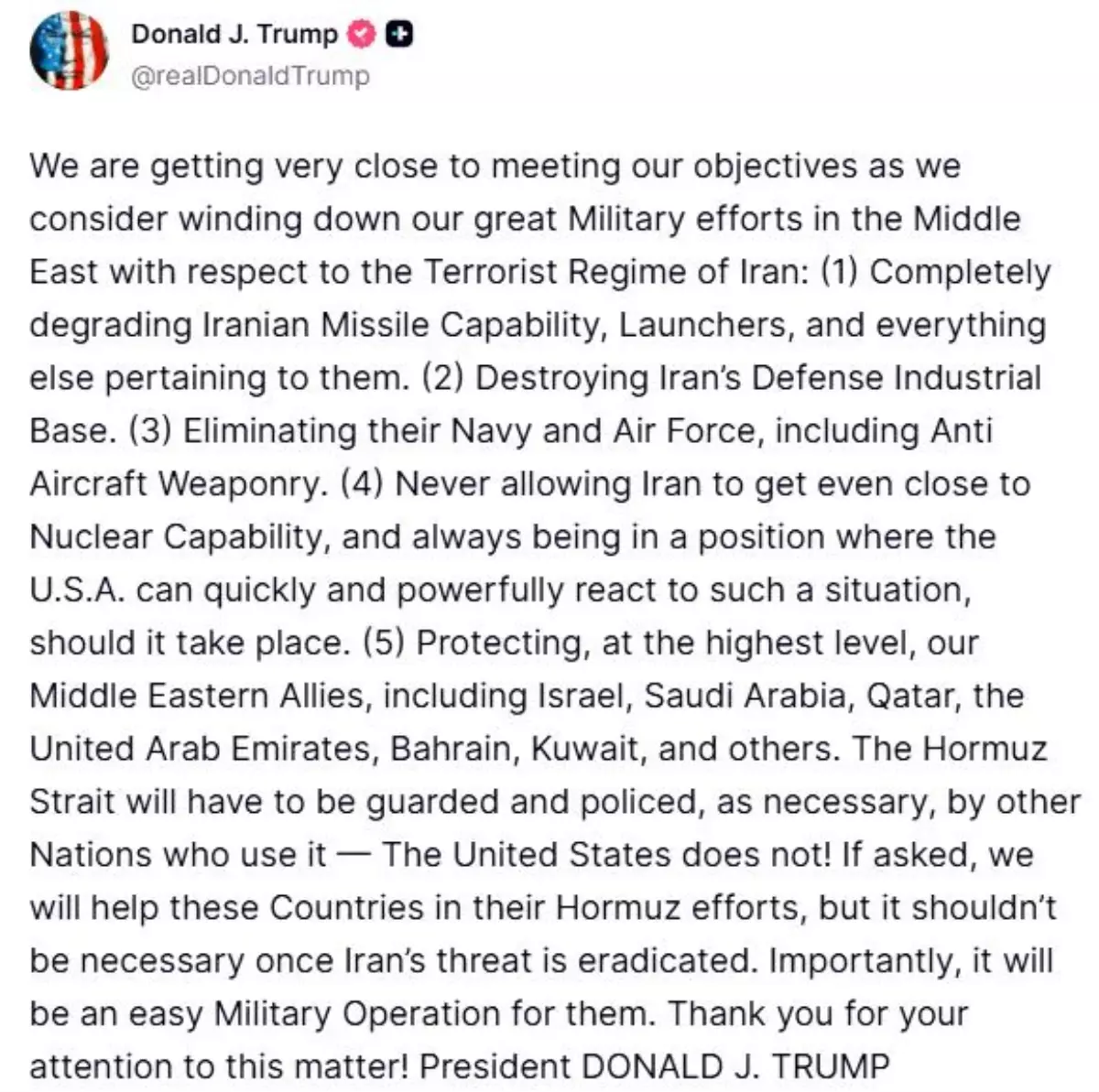 Trump: İran\'a yönelik askeri çabaları azaltmayı düşünüyoruz