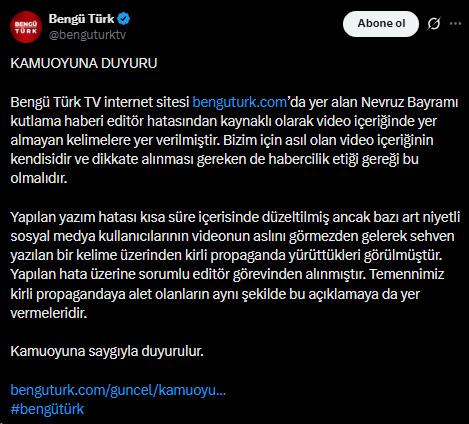 Bahçeli'nin ifadeleri yanlış servis edildi, editörün işine son verildi Bahçeli'nin ifadeleri yanlış servis edildi, editörün işine son verildi