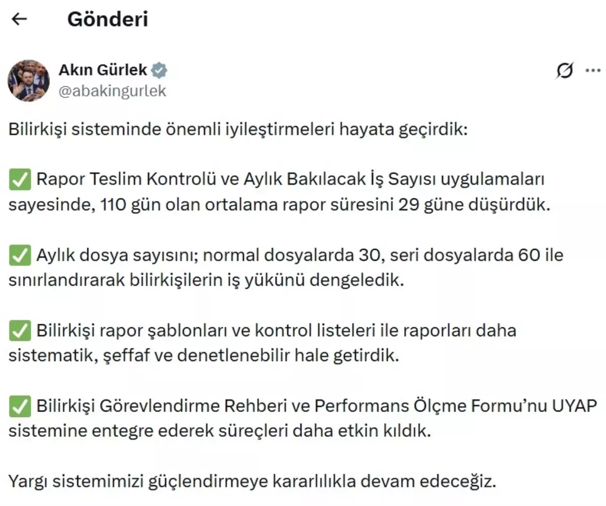 Bilirkişi Sisteminde Reform: Rapor Süresi 29 Güne Düşürüldü