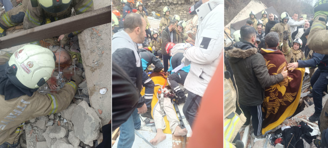Fatih'te çöken binada enkaz altında kalanlar böyle kurtarıldı Fatih'te çöken binada enkaz altında kalanlar böyle kurtarıldı