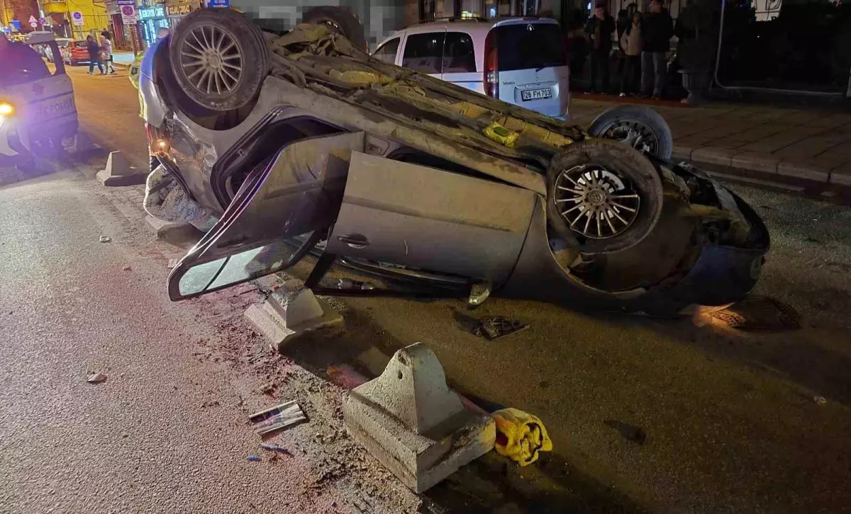 Eskişehir\'de Takla Atan Araçta Kadın Sürücü Yaralandı