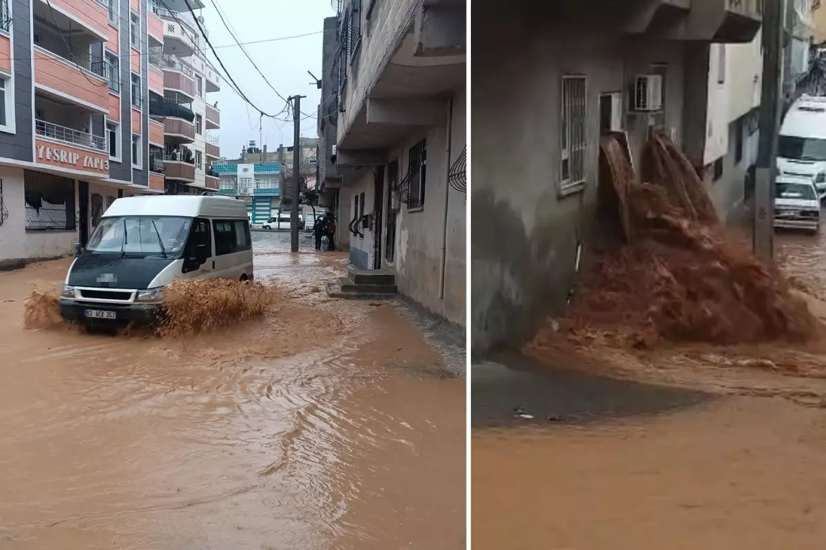 Şanlıurfa\'da sağanak yağış sele dönüştü, ev ve oteli su bastı