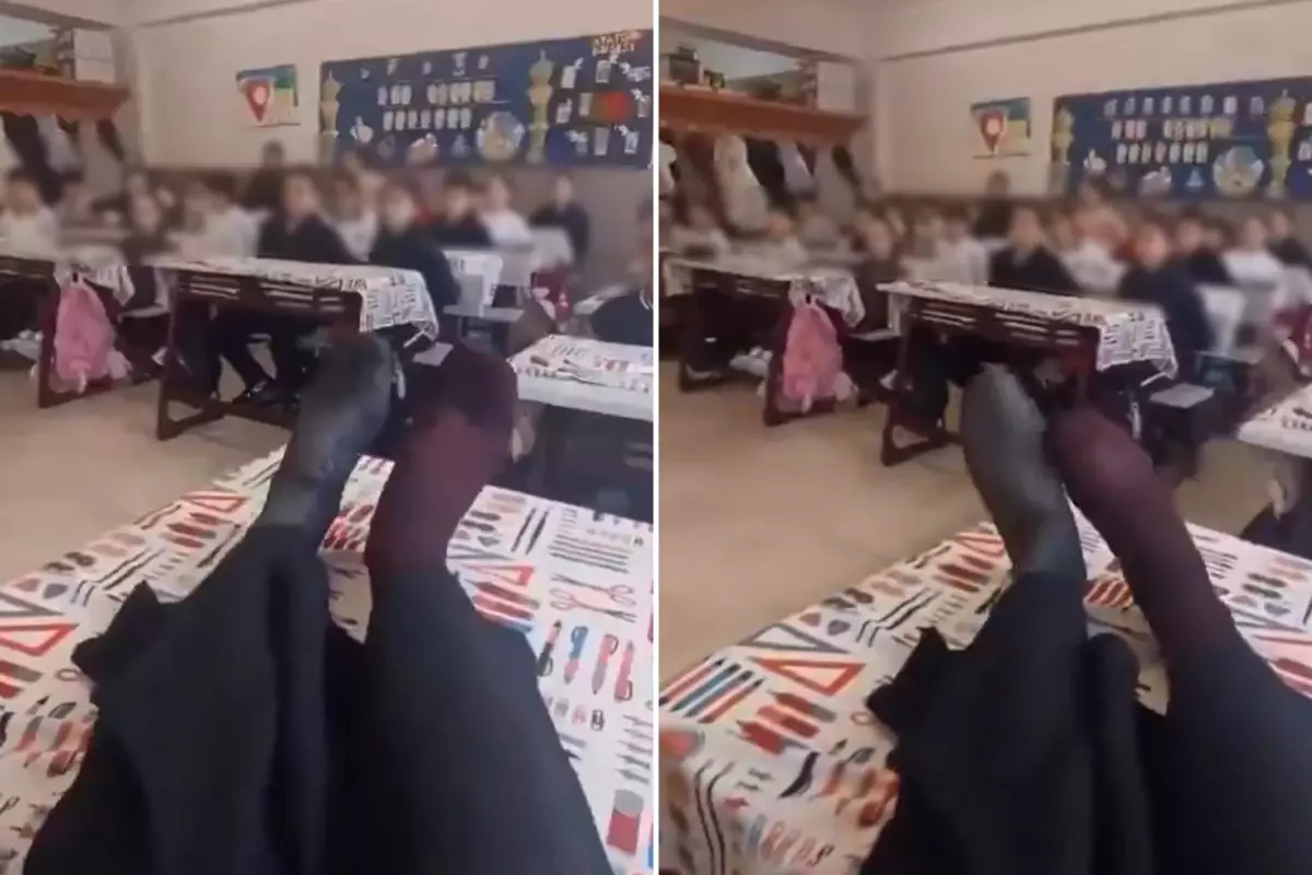 Sınıfta çekilen görüntüye tepki yağıyor