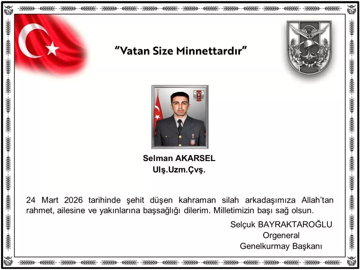 MSB: Ağrı\'da 1 asker şehit oldu