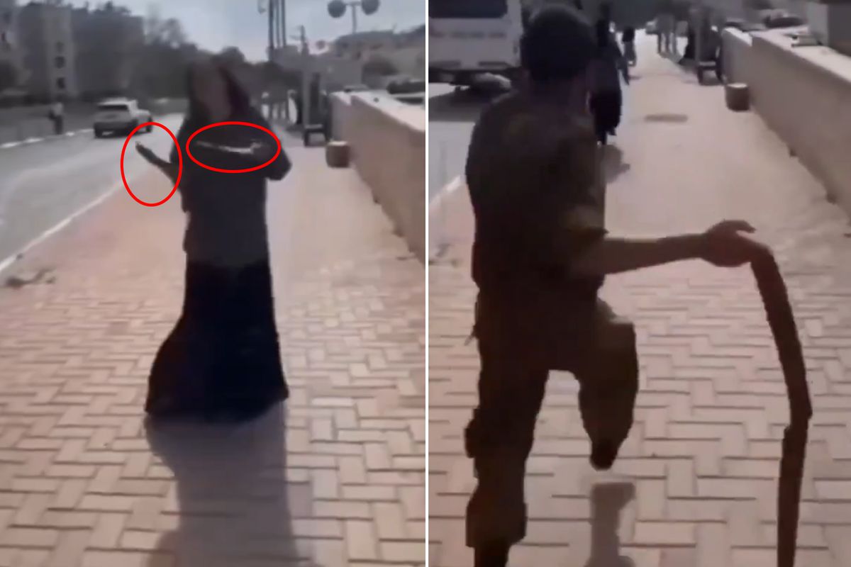 İsrail\'de sirenler çalarken bıçaklarla dans eden kadın etkisiz hale getirildi