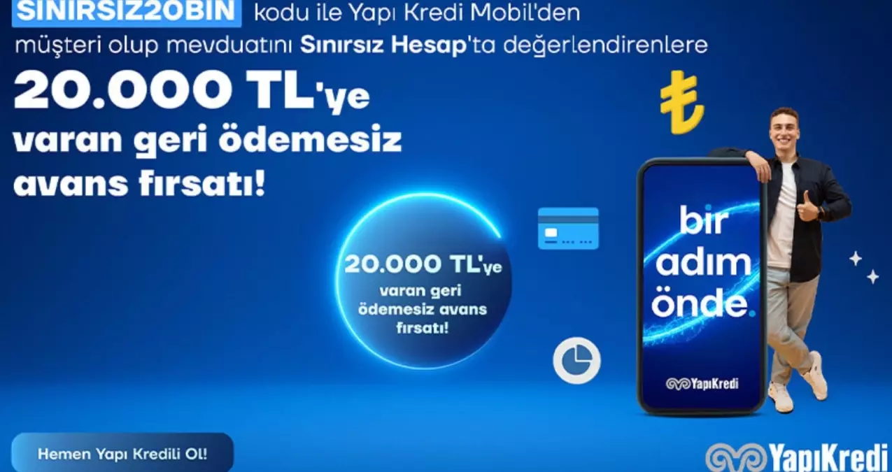 Yapı Kredi\'den yeni müşterilerine özel Geri Ödemesiz 20.000 TL fırsatı!