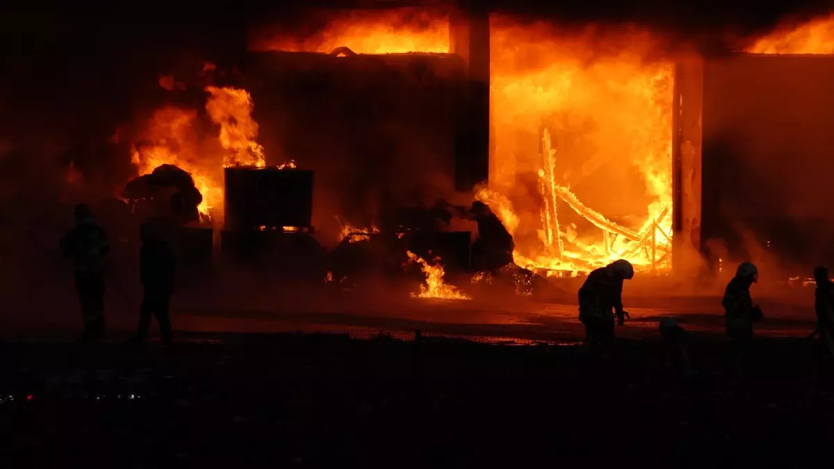 Trabzon\'daki Fındık Fabrikası Yangını Kontrol Altına Alındı