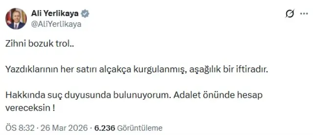 Yerlikaya'nın uzun zaman sonra yaptığı açıklama zehir zemberek