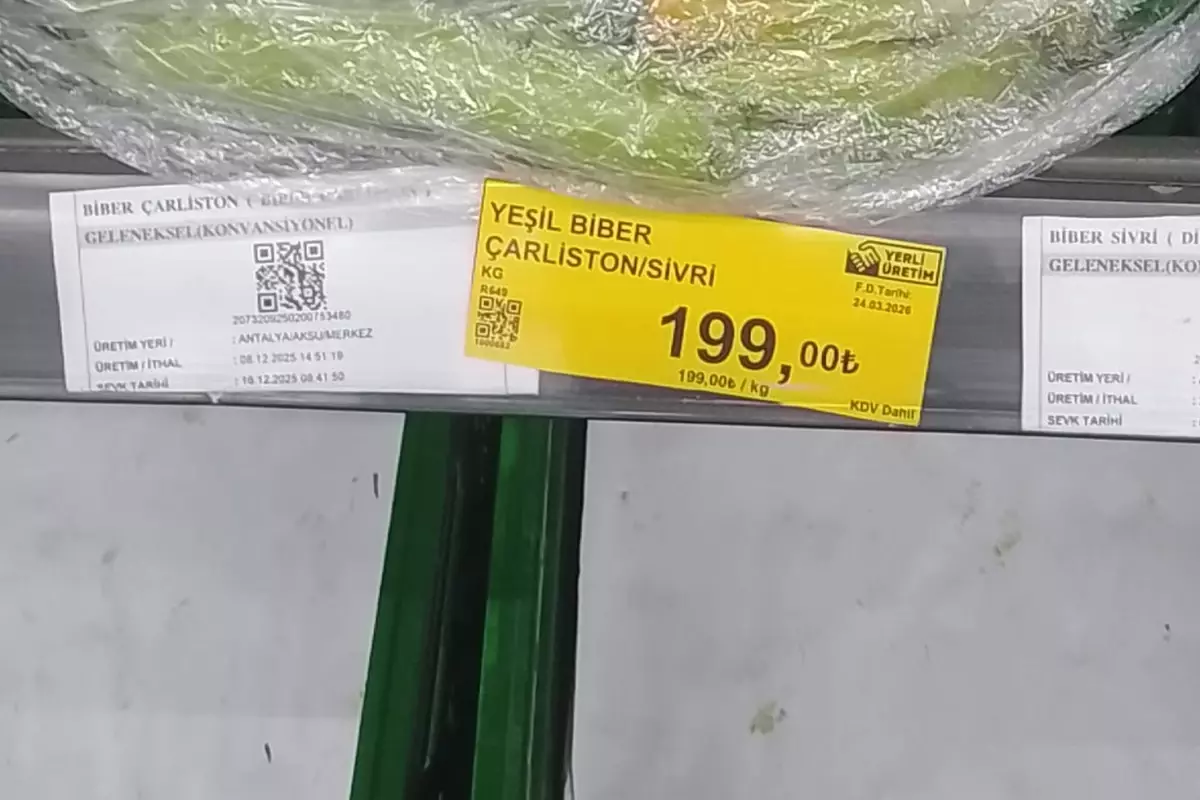 Bakanlıktan biberi fahiş fiyattan satan markete 1,8 milyon lira ceza