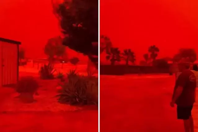 Kıyamet alameti gibi, Avustralya’da gökyüzü kan kırmızıya boyandı
