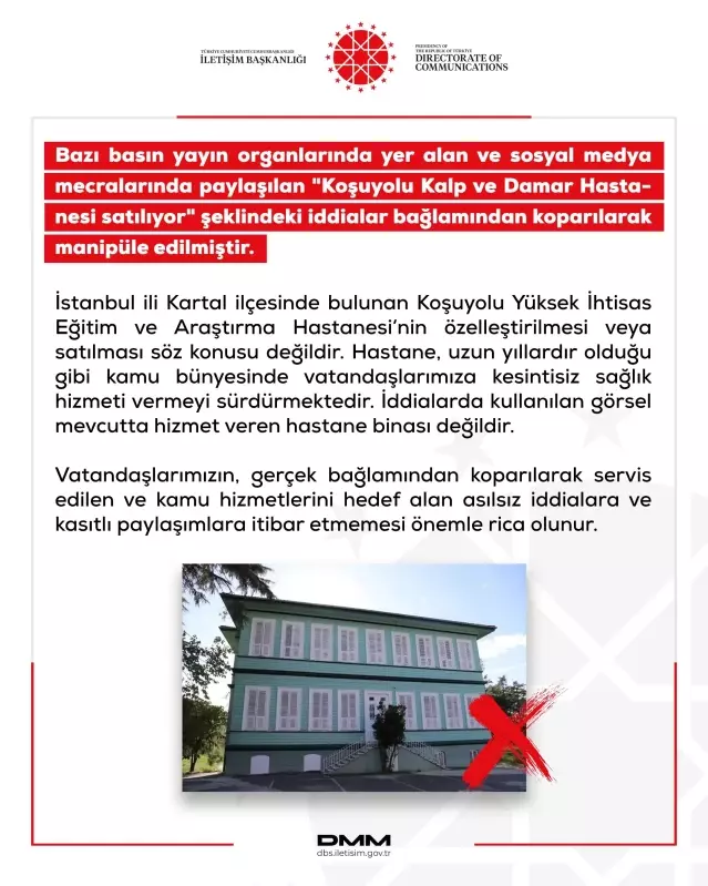 Koşuyolu Hastanesi Satılmıyor