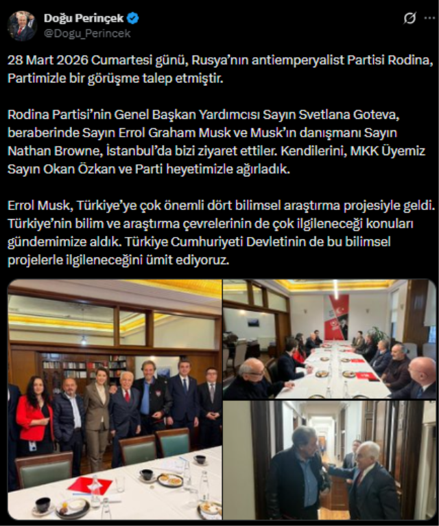 Doğu Perinçek, Elon Musk’ın babası ve danışmanı ile görüştü