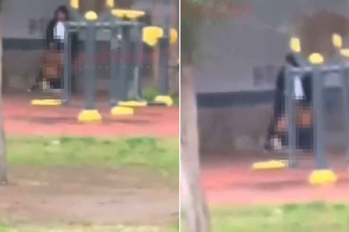Parkta güpegündüz infial yaratan görüntü