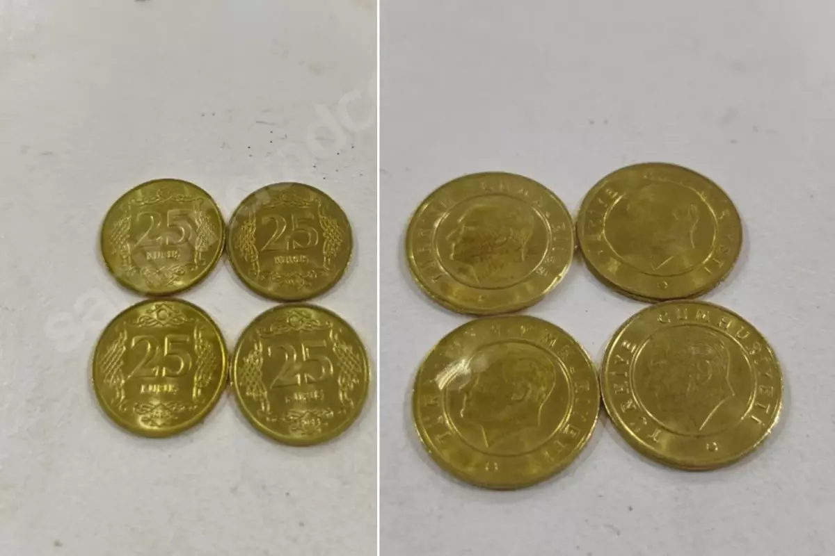 Altın renkli 25 kuruşları satışa çıkardı! İstediği para inanılmaz
