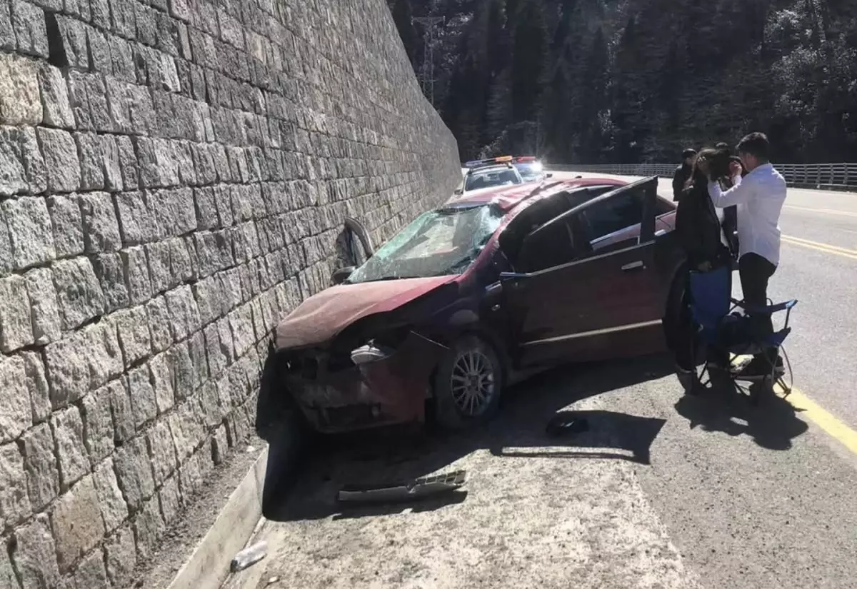 Ayder yayla yolunda arı paniği kazaya neden oldu: Direksiyon hâkimiyeti kaybedildi