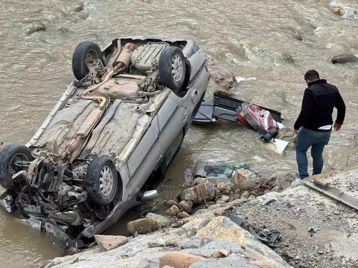 Ayancık\'ta otomobil ırmağa uçtu: 1 yaralı